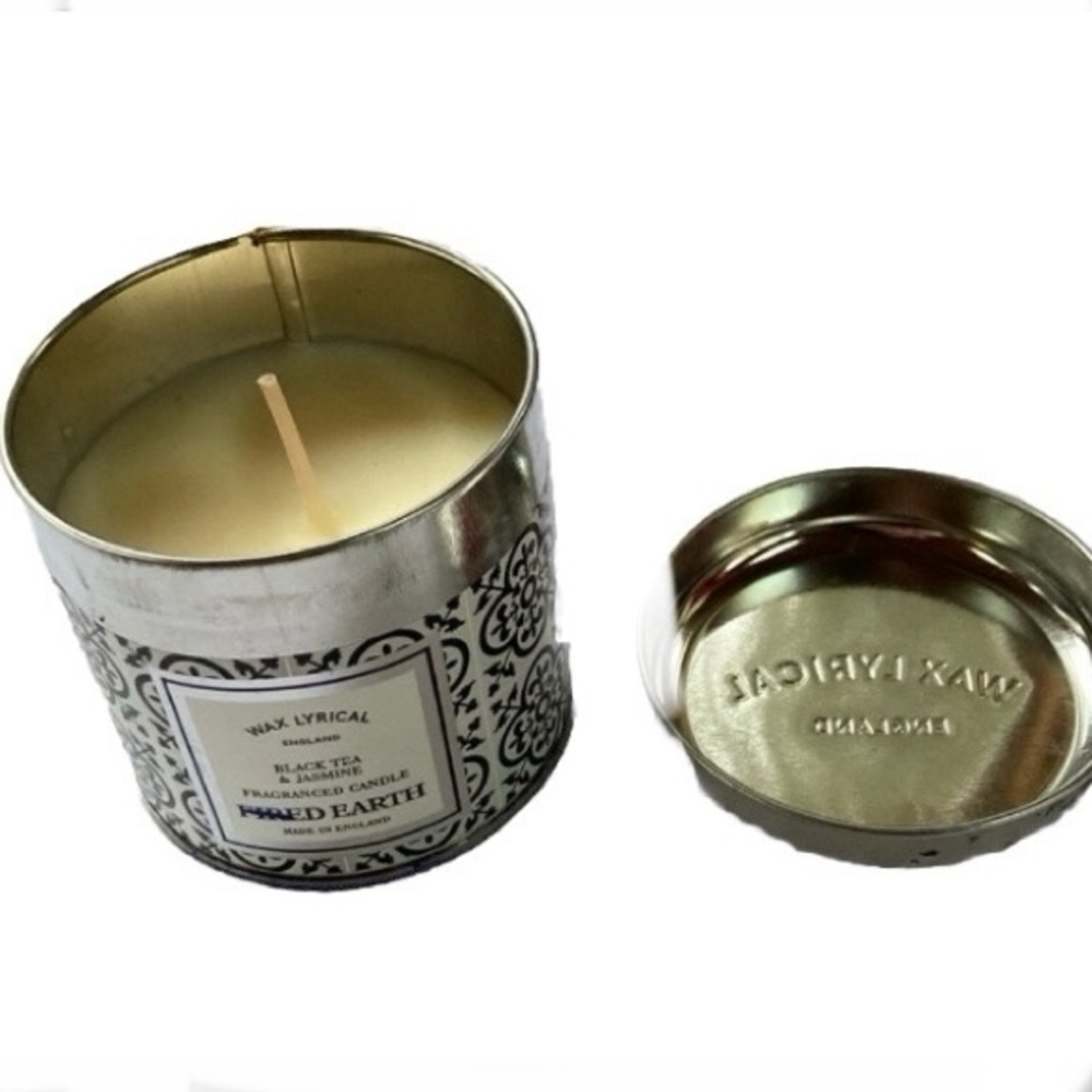 WAX LYRICAL ENGLAND Black Tea and Jasmine Fragrance Candle FIRED EARTH 6 oz